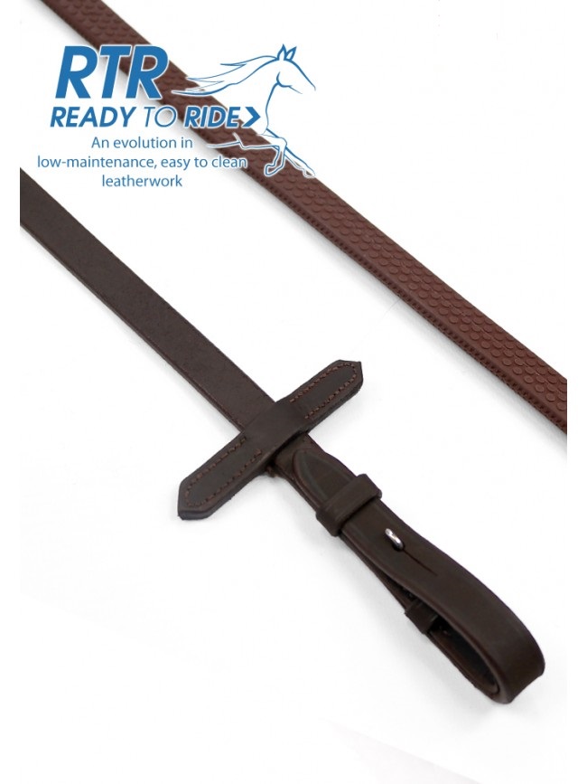 John Whitaker Ready to Ride Rubber Reins RER055 Iron Horse