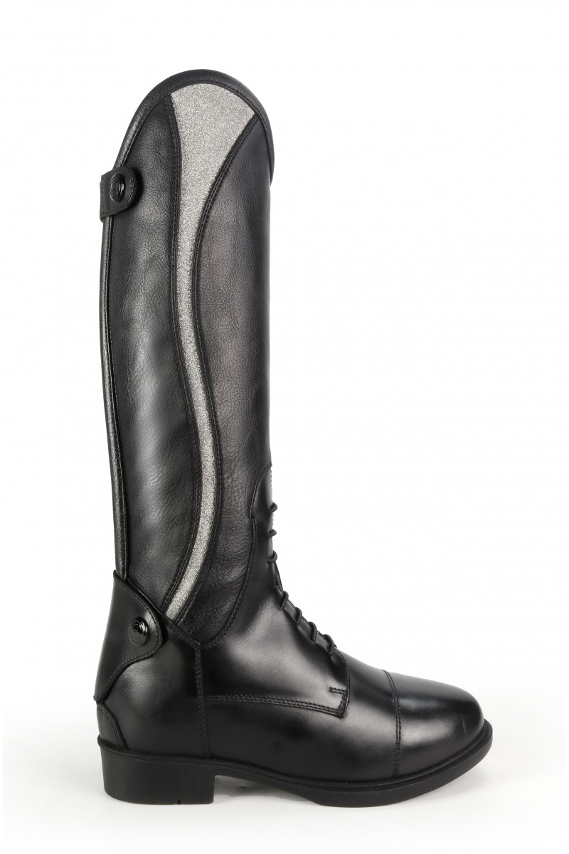 Brogini Modena Piccino Child's Long Black Horse Pony Riding Faux Leather Boot 