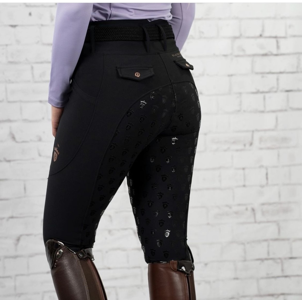 Blackfort Black & Rose Gold Riding Breggings Iron Horse