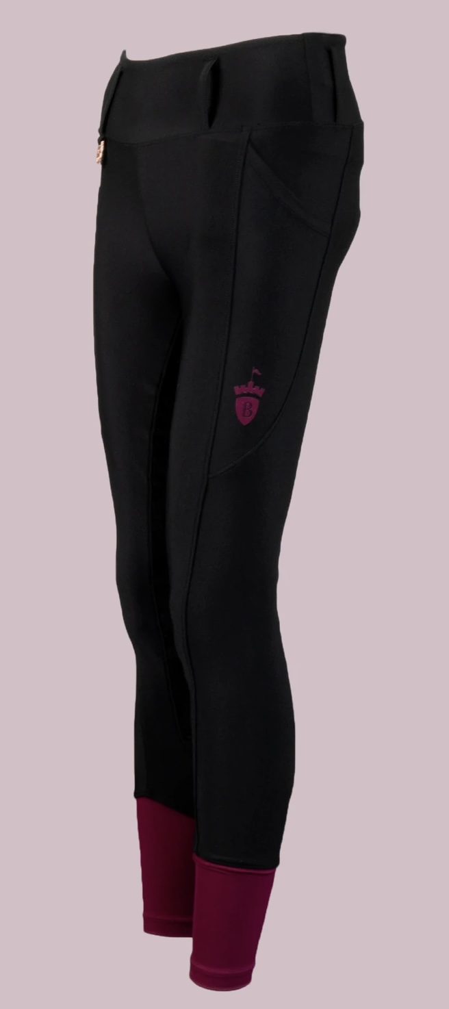 Blackfort Equestrian Black & Plum Riding Tights SS21/22 Iron Horse